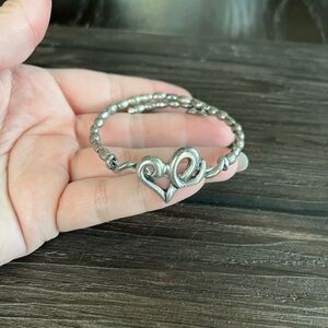 Alex and Ani Vintage Silver heart wrap bracelet